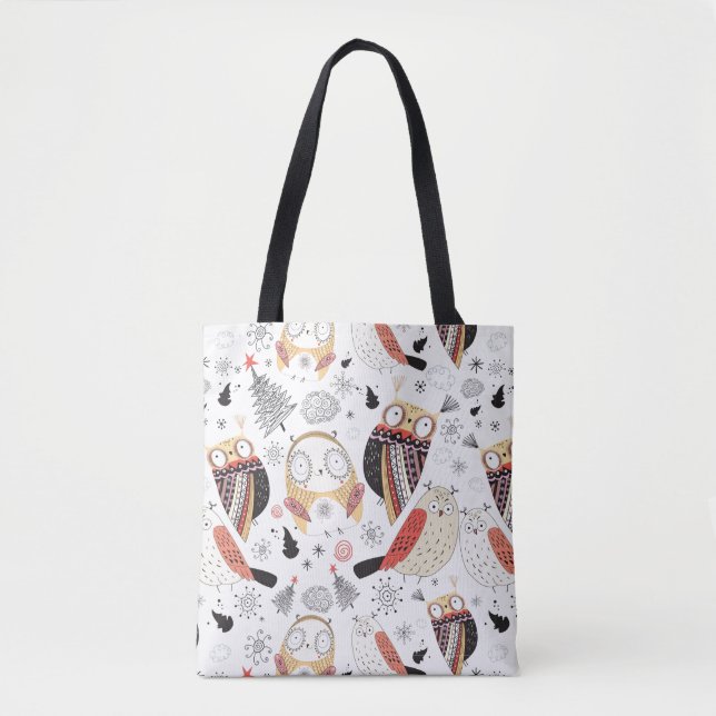 Bolsa Tote Coruja engraçada da textura (Frente)