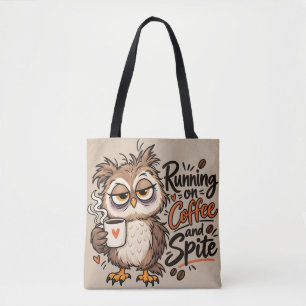 Bolsa Tote Coruja Engraçada que Funciona à Café e Rancor