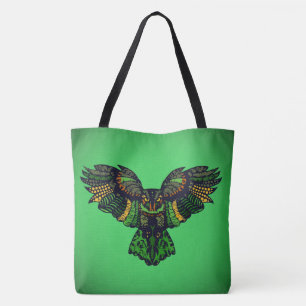 Bolsa Tote Coruja Esmeralda Majestosa