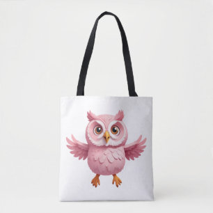 Bolsa Tote Coruja Feliz Brincadeira Saltando Na Floresta Aére