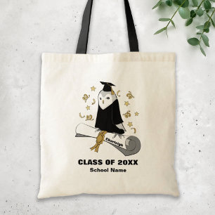 Bolsa Tote Coruja Fofa com Traje de Formatura Pré-Escolar