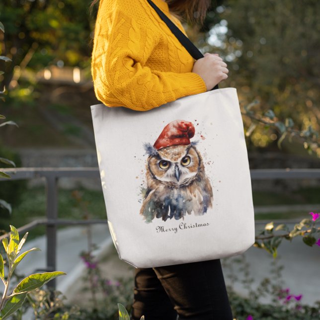 Bolsa Tote Coruja Invernal Encantada, personalizada (Criador carregado)