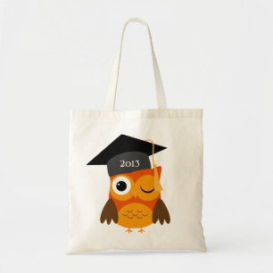 Bolsa Tote Coruja Laranja com Diploma Classe de Graduação B