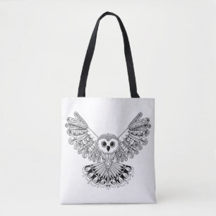 Bolsa Tote Coruja preta 2 do estilo