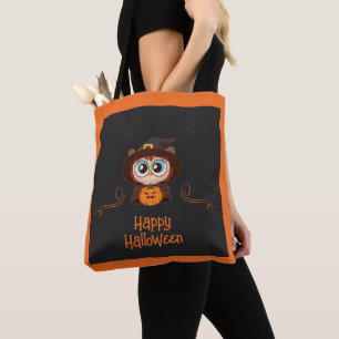 Bolsa Tote Coruja/Queda/Outono/Halloween/abóbora