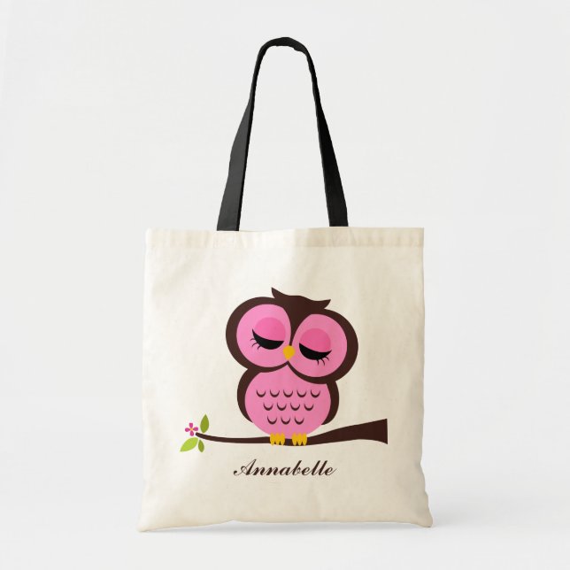 Bolsa Tote Coruja Rosa (Frente)