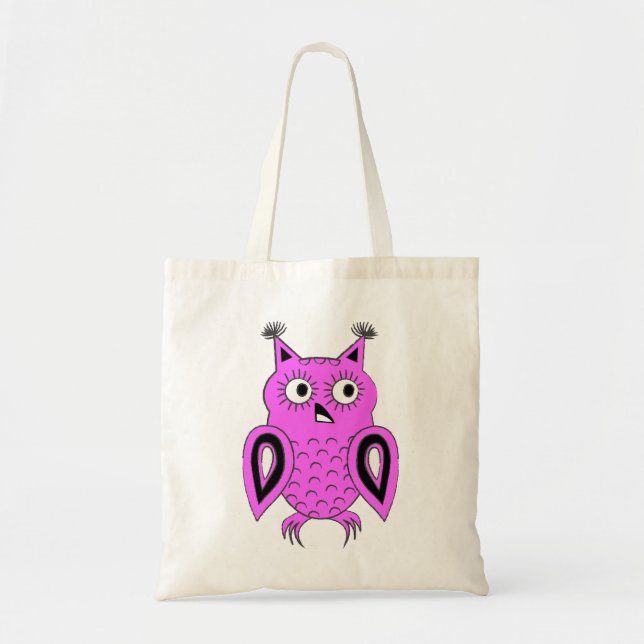 Bolsa Tote Coruja Rosa (Frente)