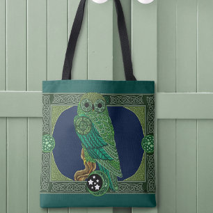Bolsa Tote Coruja verde celta