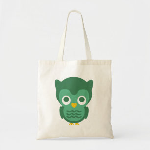 Bolsa Tote Coruja verde e amarela bonito 2 dos desenhos