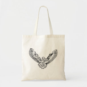 Bolsa Tote Coruja voadora branca e negra