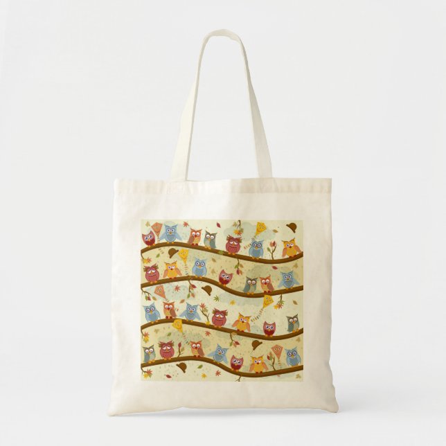 Bolsa Tote corujas do outono (Frente)