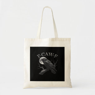 Bolsa Tote Corvo F-Caw-F Pássaro Engraçado Lua Gótico Humor A