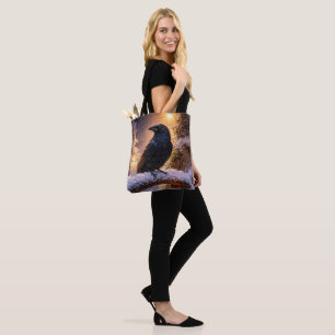 Bolsa Tote Corvo Místico e Vela de Neve da Bruxa