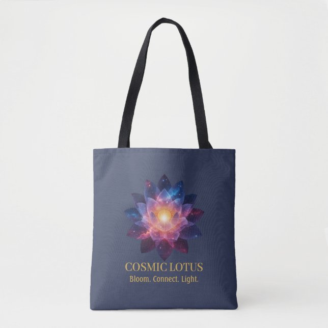 Bolsa Tote Cosmic Lotus Flower | Galaxy Bloom Energy (Frente)