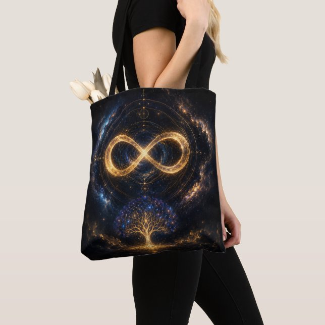 Bolsa Tote Cósmica de Ombro Infinity Tree (Close Up)