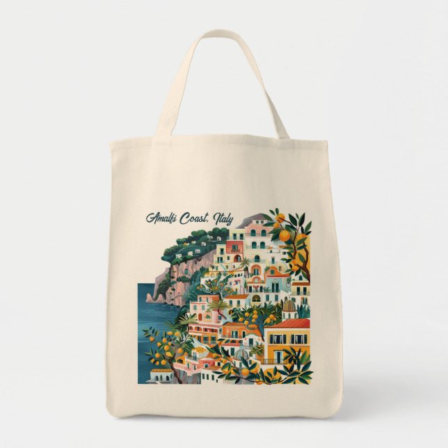 Bolsa Tote Costa Amalfi, Itália: Destinos Icônicos (Frente)