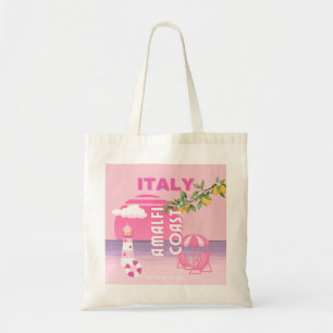 Bolsa Tote Costa Amalfitana, Viagem Elegante, Rosa