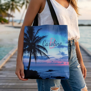 Bolsa Tote Costume Tropical Island Beach Ocean Sunset