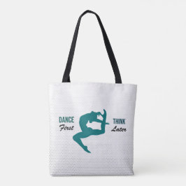 Bolsa Tote Cota de dança Branca Moderna, Preta e Teal