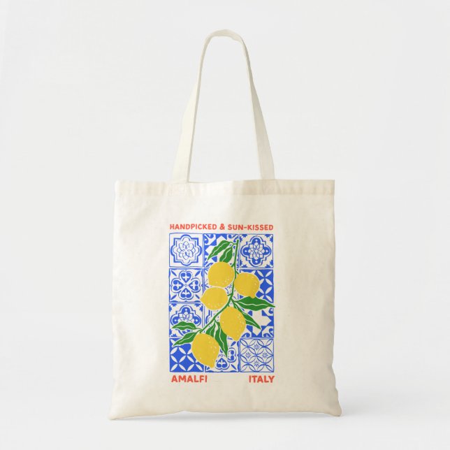 Bolsa Tote Cota de Verão com Lemon desenhada (Frente)