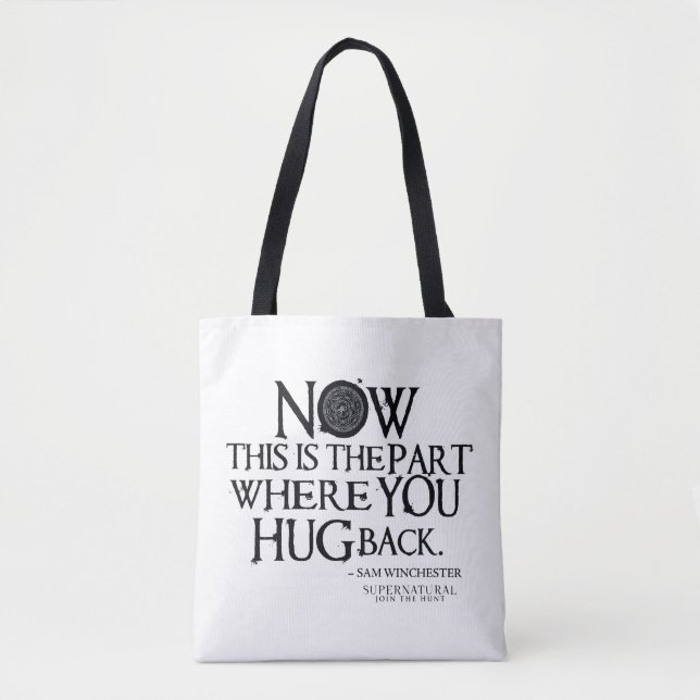 Bolsa Tote Cota "Hug Back" sobrenatural (Frente)