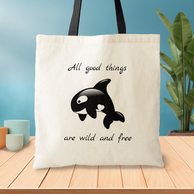 Bolsa Tote Cota Inspiracional Orca Killer Whale (Criador carregado)