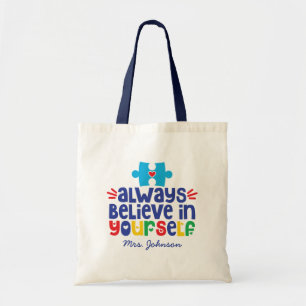Bolsa Tote Cotação Motivacional Professor de Autismo Perso
