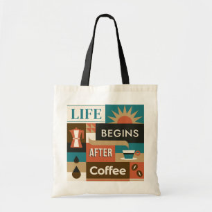 Bolsa Tote Cotações de Café Coloridas de Nome Personalizado