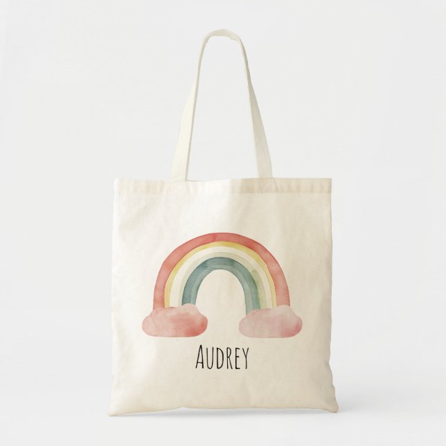 Bolsa Tote Cotovelo-arco-íris Cuz Personalizado (Frente)