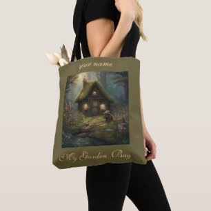 Bolsa Tote Cottagecore Cabana de Beaver Meadows Jardinagem