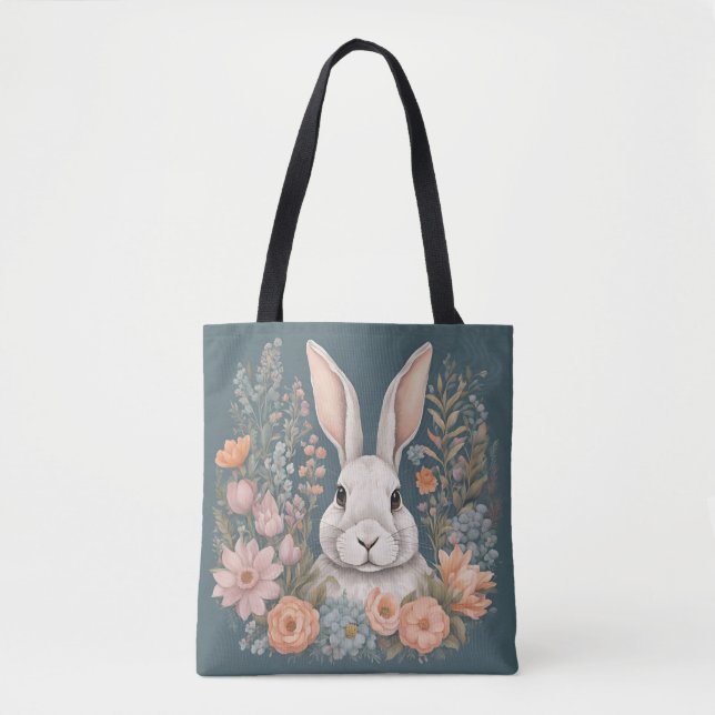 Bolsa Tote Cottagecore Coelho Fofo (Frente)