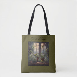 Bolsa Tote Cottagecore escuro plantas venenosas e sapos