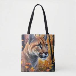 Bolsa Tote Cougar Mountain Lion Autumn Art