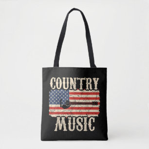 Bolsa Tote Country Music Guitar American Flag Gift