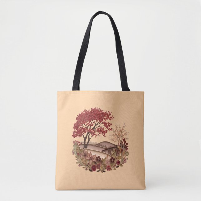 Bolsa Tote Countryside in the Autumn Quilling effect design (Frente)