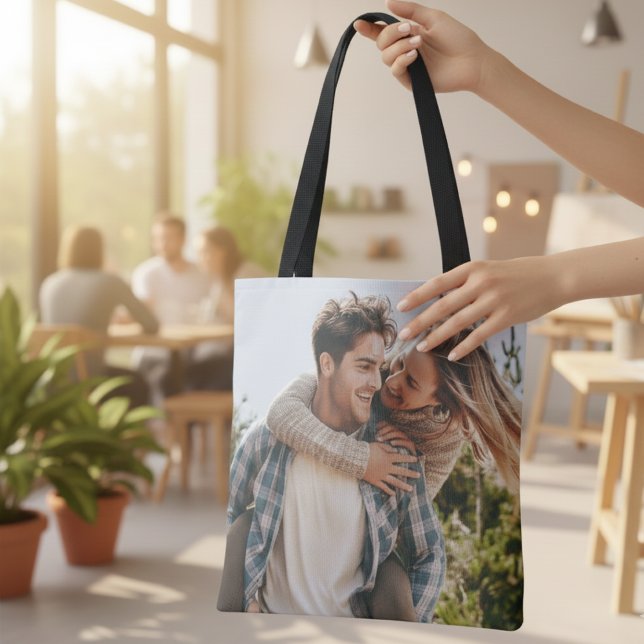 Bolsa Tote Couple Photo Your Own Two Image Double Side (Criador carregado)