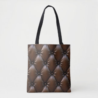 Bolsa Tote Couro de Chocolate: Textura de Upholsteria Luxuosa
