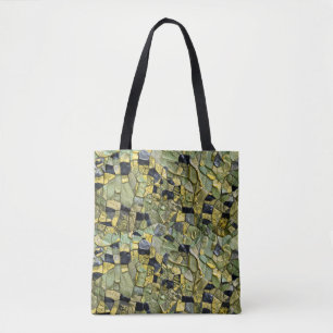Bolsa Tote Couro de Jacaré Crocodilo Dragão Verde Amarelo