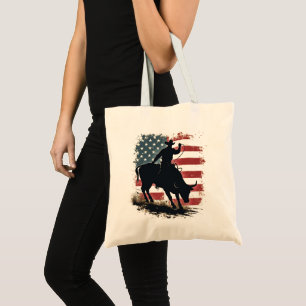 Bolsa Tote Cowboy Bull Rider Patriota Americana Bandeira Cowb