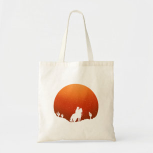 Bolsa Tote Cowboy com a paisagem solar selvagem do oeste