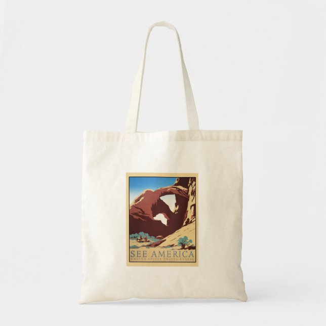 Bolsa Tote Cowboy Deserto Vintage Ocidental Cavalos  (Frente)