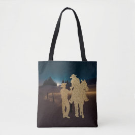 Bolsa Tote Cowboy Horse Romântico Lua Toalha