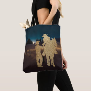 Bolsa Tote Cowboy Horse Romântico Lua Toalha