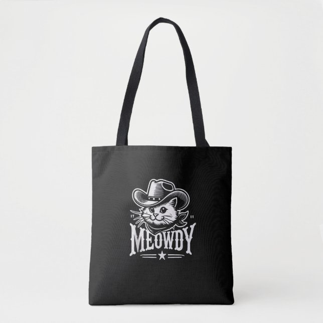 Bolsa Tote Cowboy parvoíce de gato miúdo miúdo miúdos miúdos  (Frente)