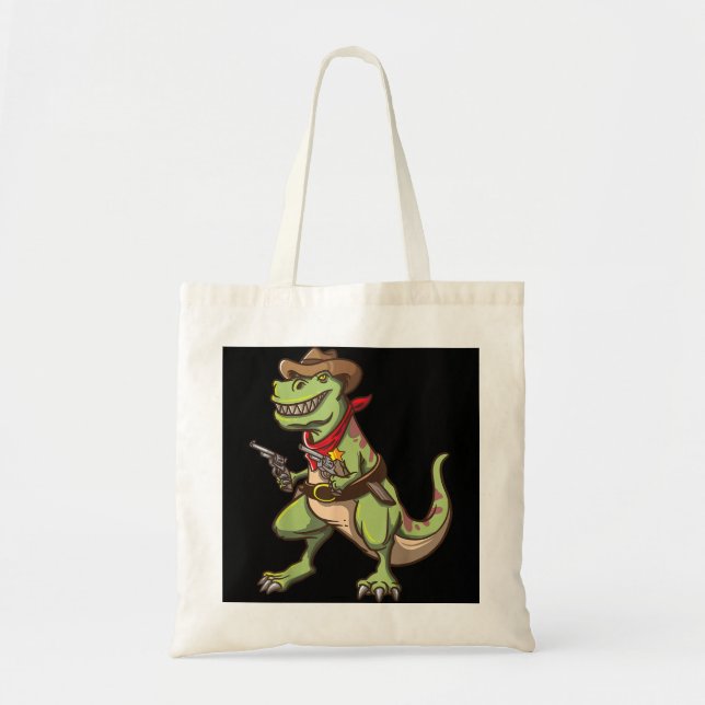 Bolsa Tote Cowboy T Rex Dinossaur Crianças Selvagens do Oeste (Frente)