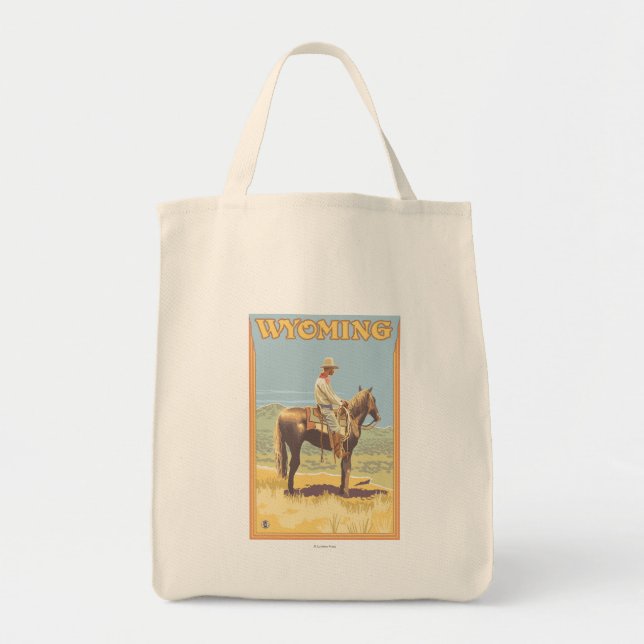 Bolsa Tote Cowboy (Vista lateral)Wyoming (Frente)