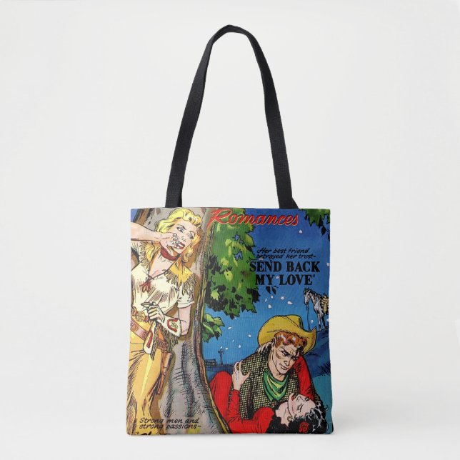 Bolsa Tote Cowgirl Romance As Histórias em quadrinhos Da Vint (Frente)