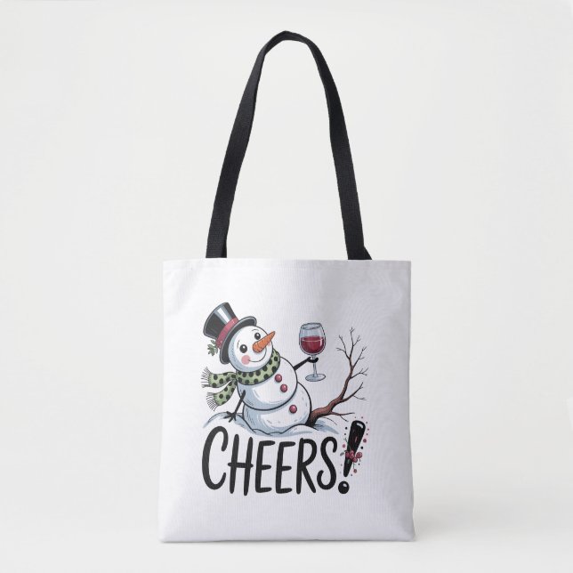 Bolsa Tote Cozinha de vinho Snowman (Frente)