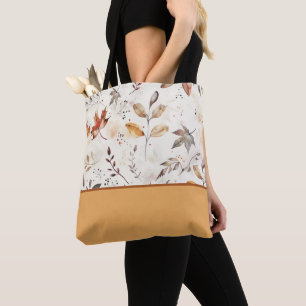 Bolsa Tote Cozy Autumn Deixa O Bloco de Cores de Impressão Bo