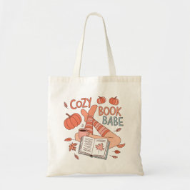 Bolsa Tote Cozy Book Babe Autumn Reading Aesthetic Design